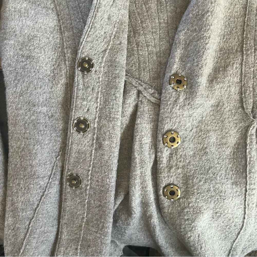 Vintage Anthropologie Wool Leaf-Trim Knit Cardigan - Picture 4 of 11